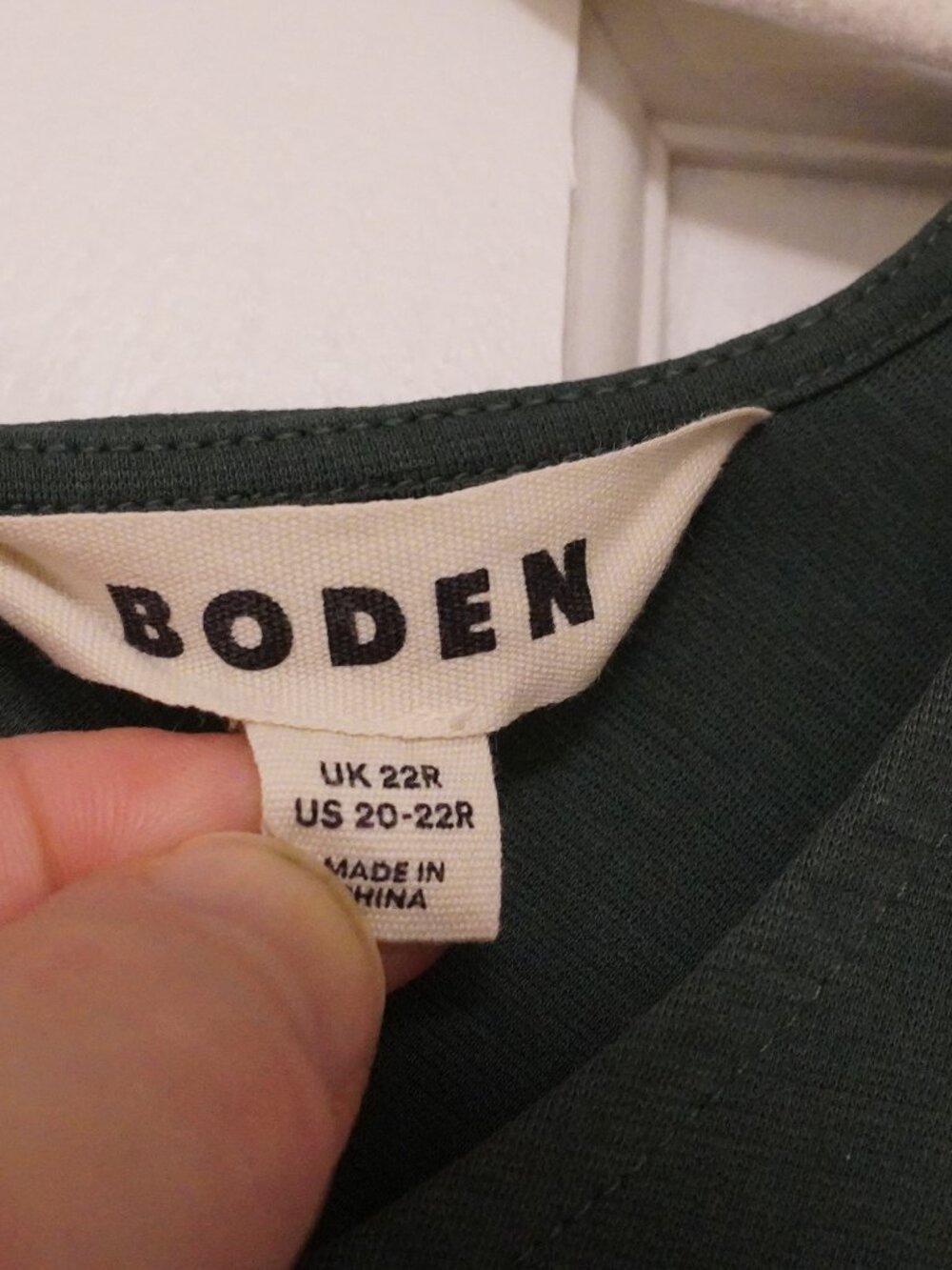 Boden Green Sheath Dress US 20-22R Rouched Side Short Sleeve - Picture 2 of 4